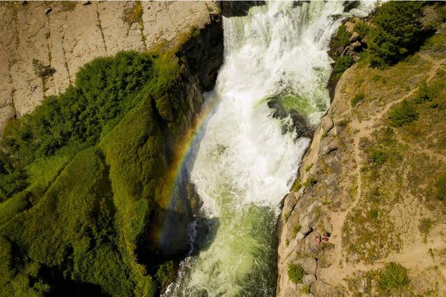 Lower Mesa Falls (Grandview Overlook) — Mesa Falls Scenic Byway, near Ashton, ID