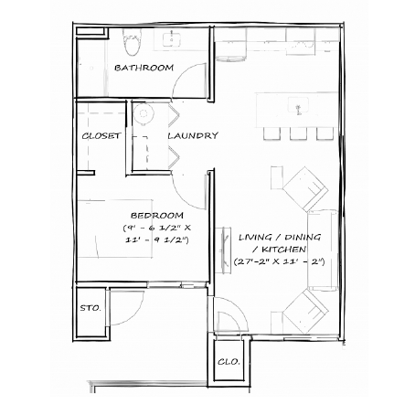 1 Bedroom / 1 Bathroom